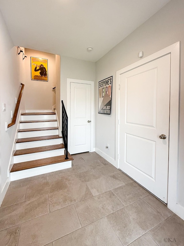 stairs with baseboards