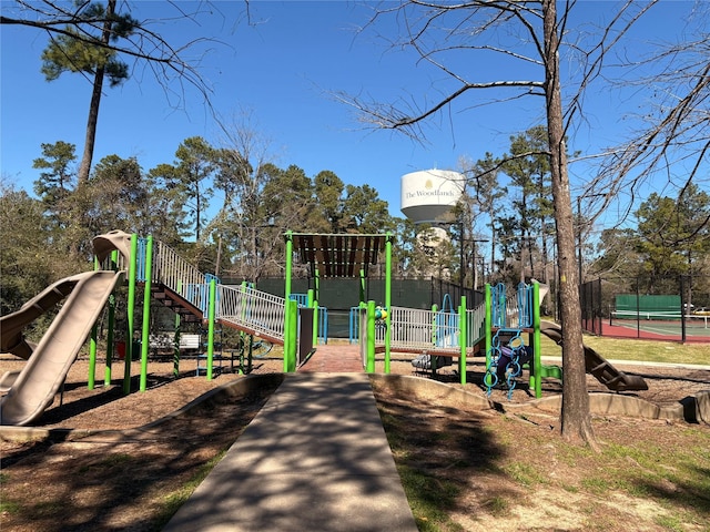 communal playground with fence