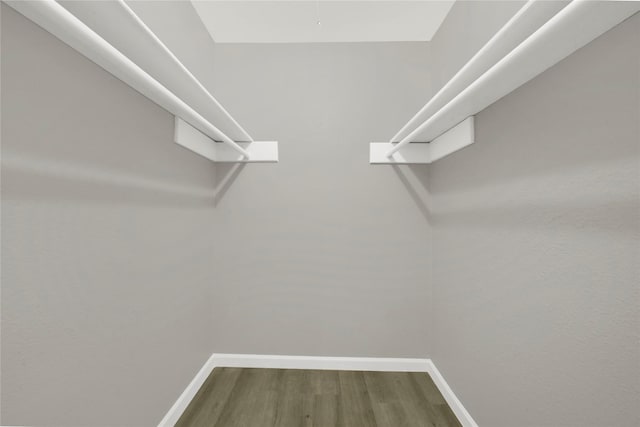 spacious closet with wood finished floors