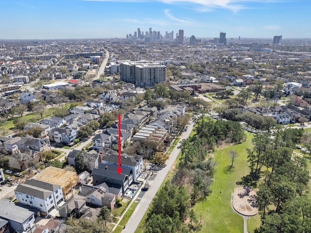 birds eye view of property featuring a view of city