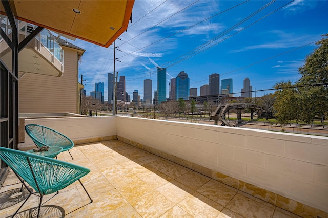 balcony with a city view