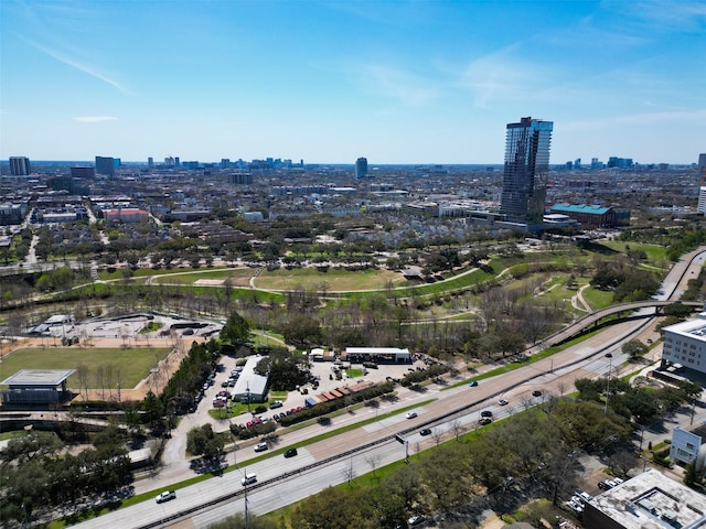 bird's eye view featuring a city view