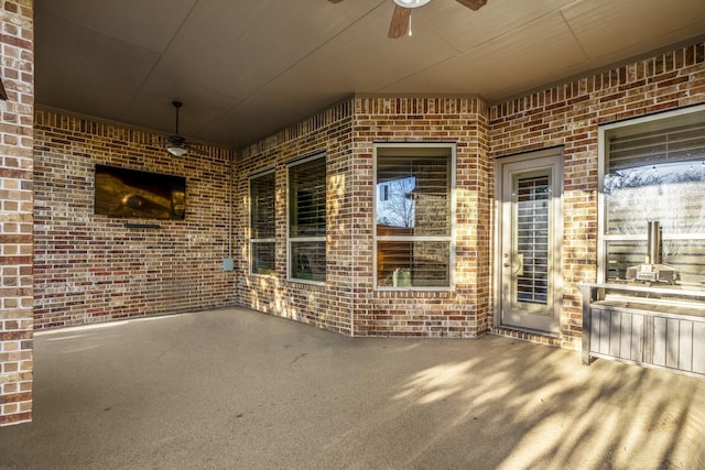 view of patio / terrace featuring a ceiling fan