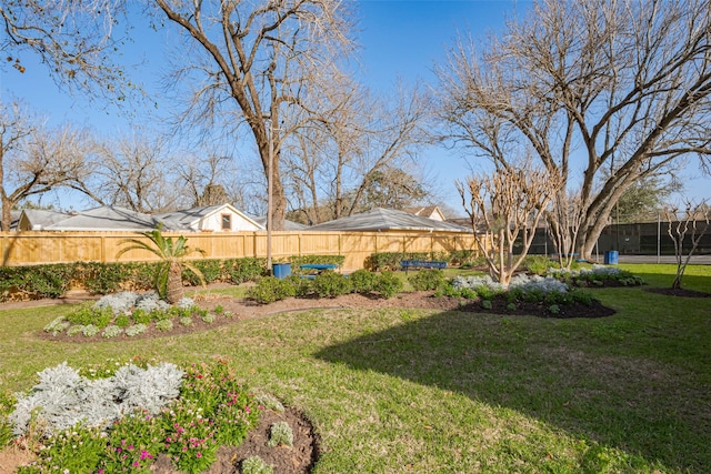 view of yard featuring fence private yard