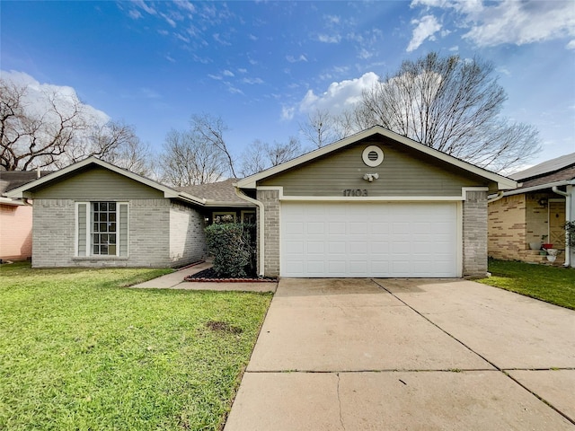 17103 Costero Dr, Houston, TX 77083 - single story home featuring driveway, a front lawn, and brick siding