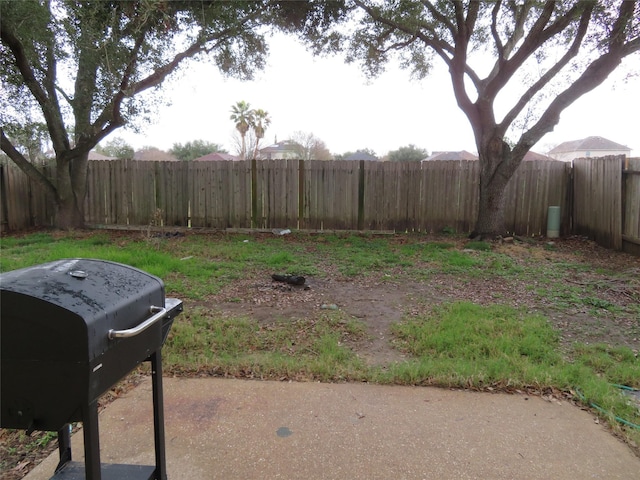 view of yard featuring a fenced backyard