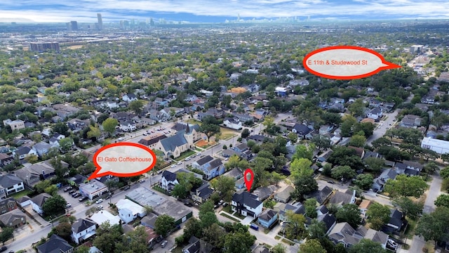 aerial view featuring a residential view