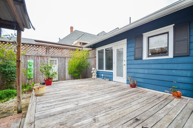 wooden deck with fence