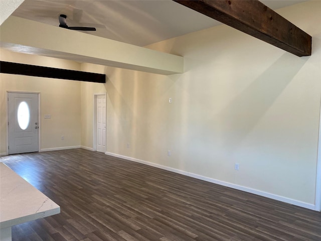 9 Flounder Cir, Freeport, TX 77541 - entryway with dark wood-type flooring and beamed ceiling