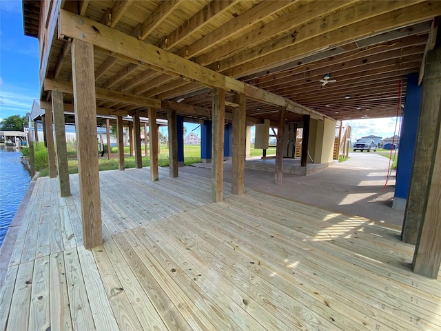 9 Flounder Cir, Freeport, TX 77541 - wooden deck with a water view