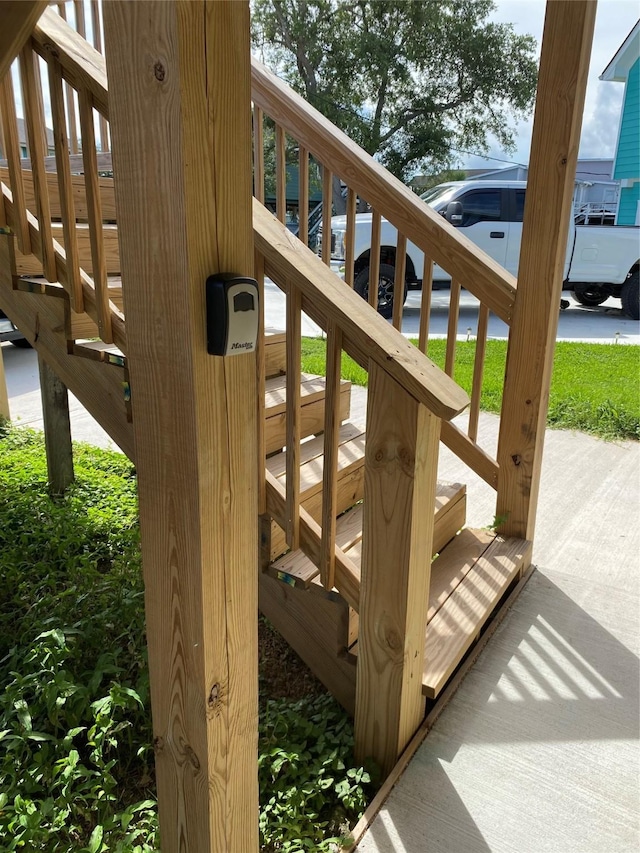 9 Flounder Cir, Freeport, TX 77541 - wooden deck featuring stairway