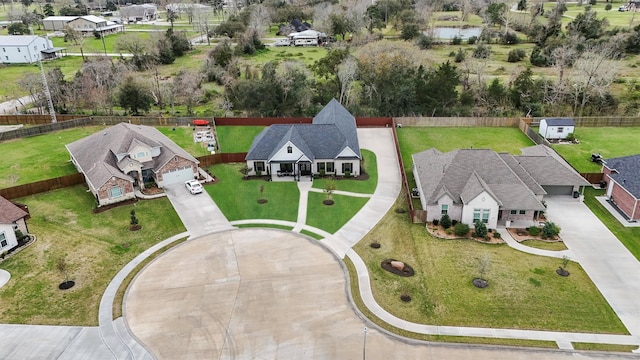 drone / aerial view with a residential view