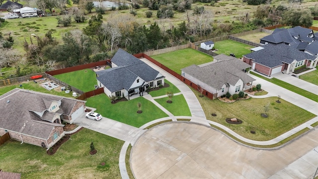 aerial view with a residential view