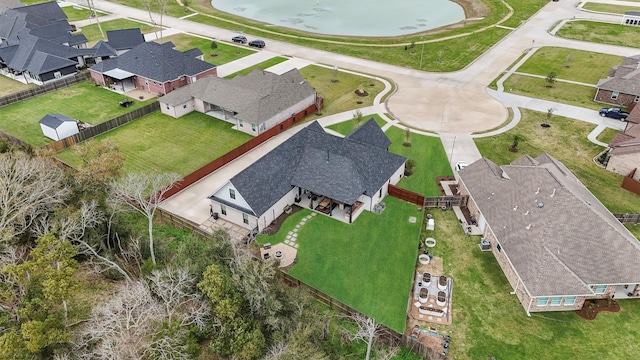 aerial view with a residential view