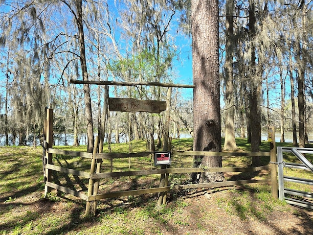 view of yard with a gate and fence