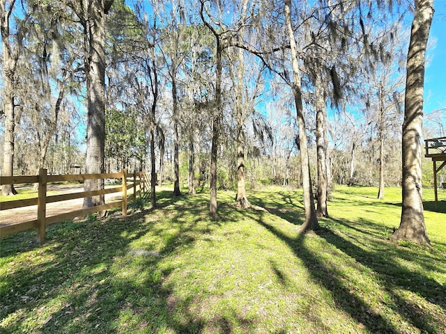 view of yard featuring fence