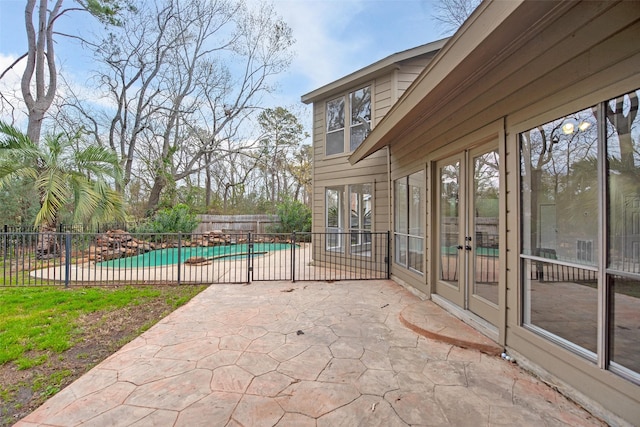 view of patio with a fenced backyard and a fenced in pool