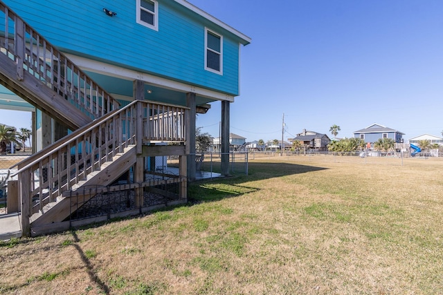 view of yard with stairs