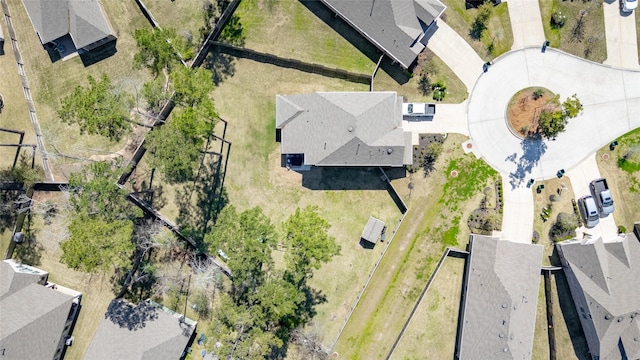 bird's eye view with a residential view