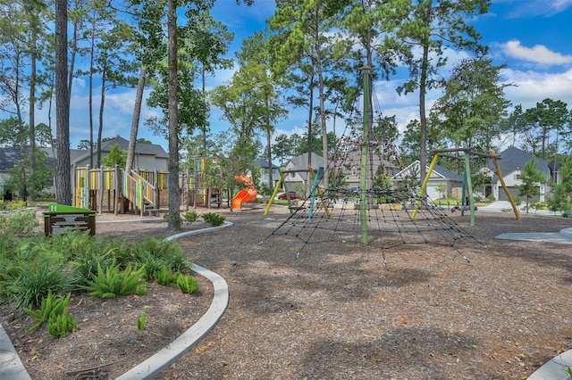 community playground featuring a residential view