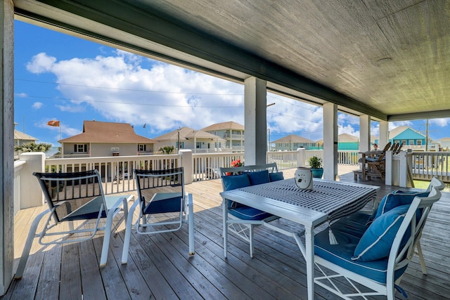 deck featuring outdoor dining space