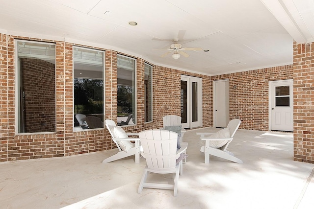 view of patio with ceiling fan