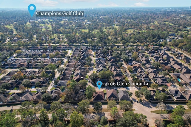 aerial view with a residential view