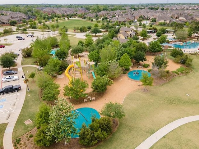 aerial view with a residential view