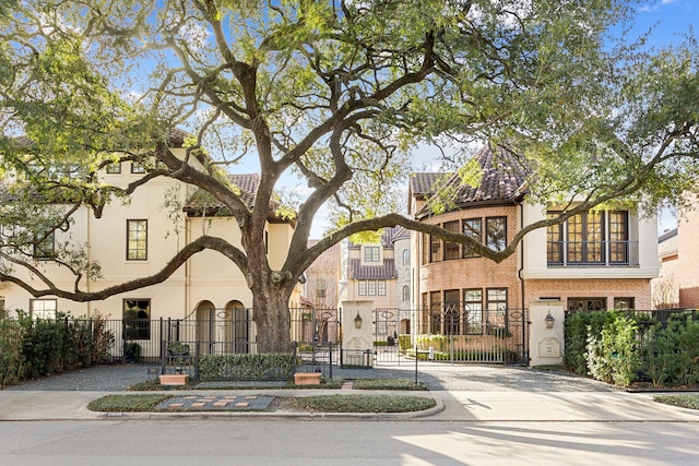 exterior space with a fenced front yard