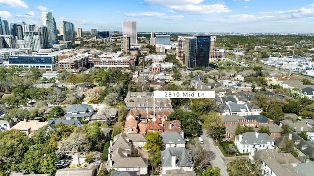 drone / aerial view with a city view