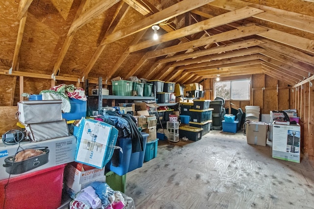 view of unfinished attic