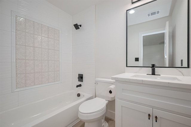 11706 Walden Rd, Montgomery, TX 77356 - full bath with visible vents, washtub / shower combination, toilet, and vanity