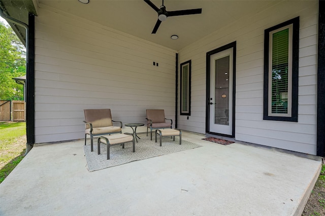 11706 Walden Rd, Montgomery, TX 77356 - view of patio featuring fence and a ceiling fan