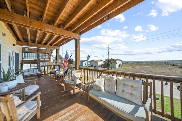 deck featuring an outdoor hangout area