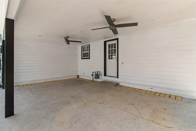 view of patio with ceiling fan