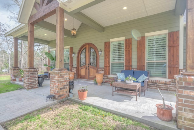 view of patio with covered porch