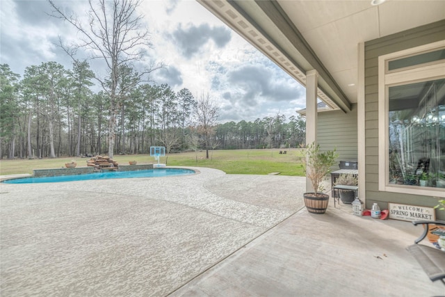 view of patio / terrace with an outdoor pool