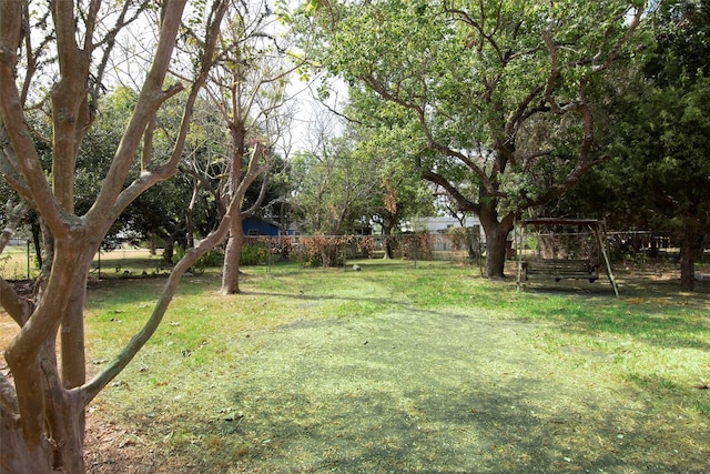 view of yard with fence