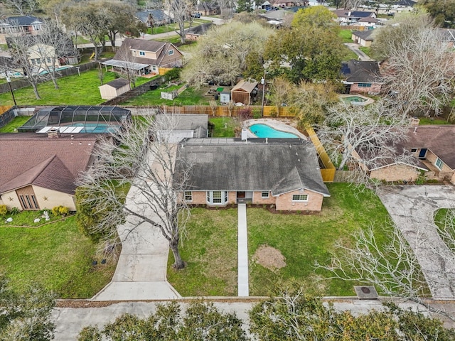 birds eye view of property featuring a residential view