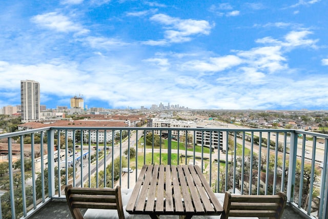 balcony with a view of city