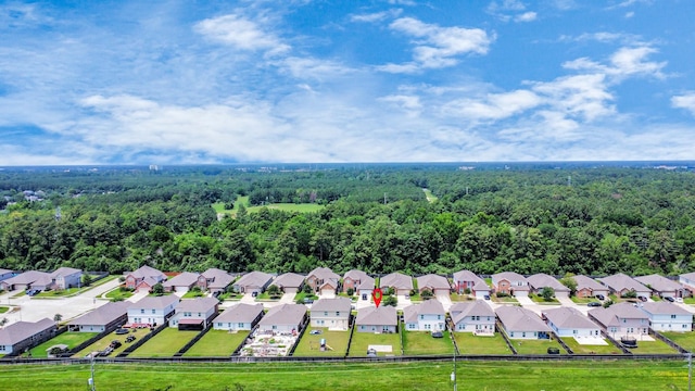 aerial view with a view of trees and a residential view