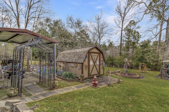 view of shed