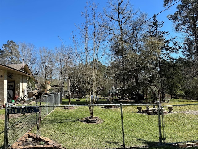 view of yard with fence