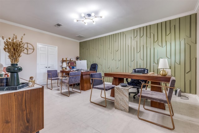 10711 Hidden Lake Ln, Richmond, TX 77406 - office featuring crown molding