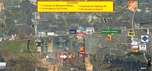 10711 Hidden Lake Ln, Richmond, TX 77406 - map of property / related area
