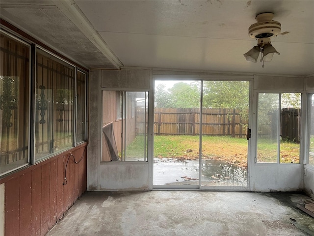 view of unfurnished sunroom