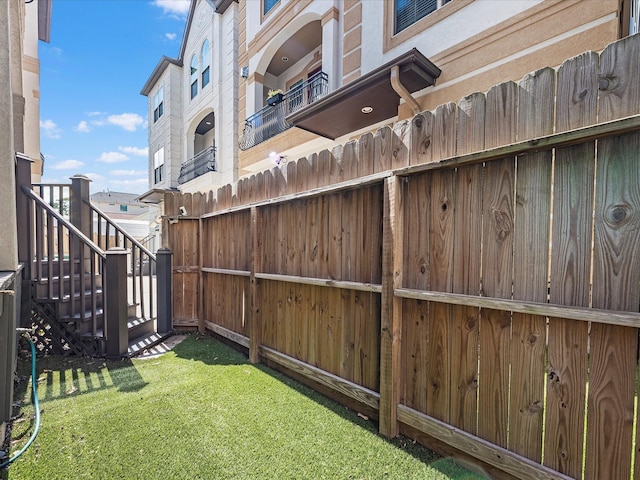 view of yard with fence