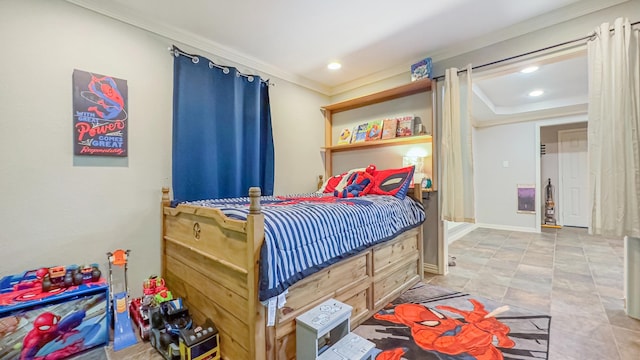 17866 Magnolia Ln, New Caney, TX 77357 - bedroom featuring crown molding and recessed lighting