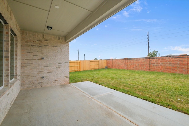 view of patio featuring a fenced backyard