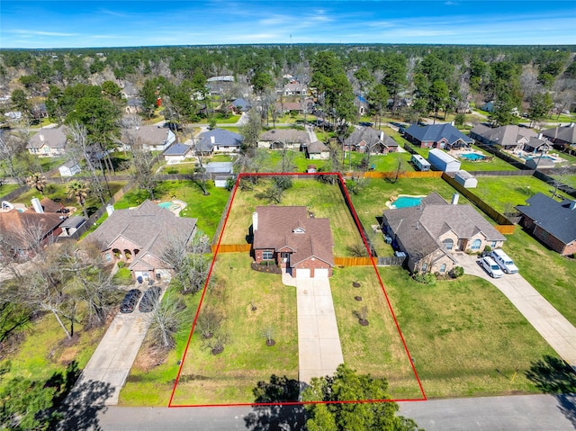 bird's eye view featuring a residential view